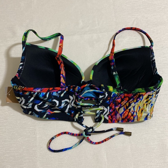 RACHEL ROY Women's Tailfeather Bikini Top w Underwire Size M - Picture 2 of 6